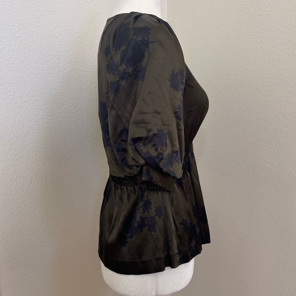 Madewell Shirred Puff-Sleeve Top in Satin XSmall - Picture 6 of 9